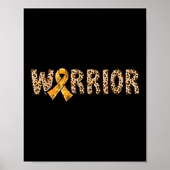 Crps Awareness Warrior Orange Ribbon Leopard Print (Front)
