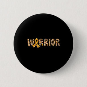 Crps Awareness Warrior Orange Ribbon Leopard Print 6 Cm Round Badge