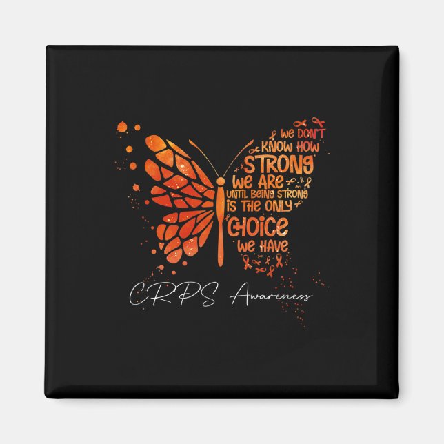 Crps Butterfly Orange Ribbon Crps Awareness  Magnet (Front)