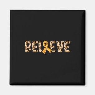 Crps Leopard Print Orange Ribbon Support Believe Magnet