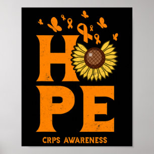 Crps Orange Hope Vintage Sunflower Awareness Poster