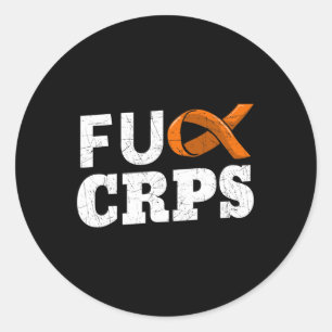 Crps Orange Ribbon Causalgia Reflex Neurovascular Classic Round Sticker