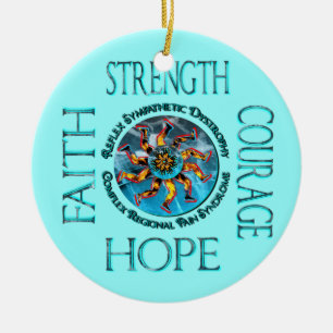 CRPS RSD Strength Courage Hope Faith Ornament