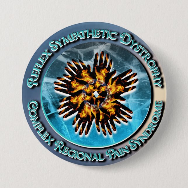 CRPS / RSD Turquoise Circlet 7.5 Cm Round Badge (Front)