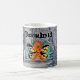 CRPS RSD Warrior Survior Ribbon Butterfly Fire Coffee Mug