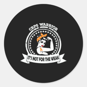 Crps Warrior Not For The Weak Orange Ribbon Awaren Classic Round Sticker