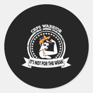 Crps Warrior Not For The Weak Orange Ribbon Awaren Classic Round Sticker