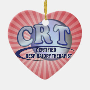 CRT CERTIFIED RESPIRATORY THERAPIST BLUE LOGO CERAMIC TREE DECORATION