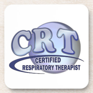 CRT CERTIFIED RESPIRATORY THERAPIST BLUE LOGO COASTER