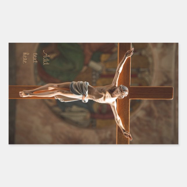 Crucification Rectangular Sticker (Front)