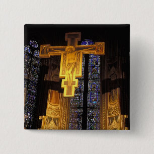 Crucifix above the High altar in the Santa 15 Cm Square Badge