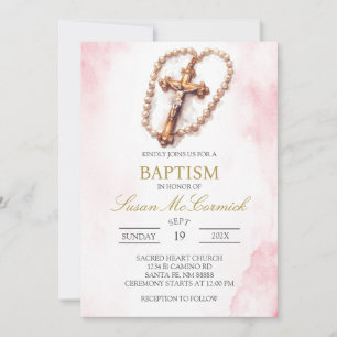Crucifix baptism Invitation