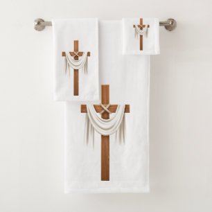 Crucifix  bath towel set