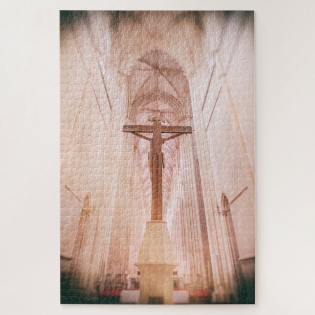 Crucifix behind the altar of the Batalha Monastery Jigsaw Puzzle (Vertical)