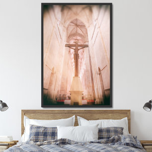 Crucifix behind the altar of the Batalha Monastery Poster
