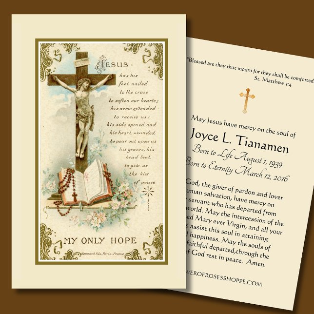 Crucifix Catholic Funeral Memorial Holy Card (Creator Uploaded)