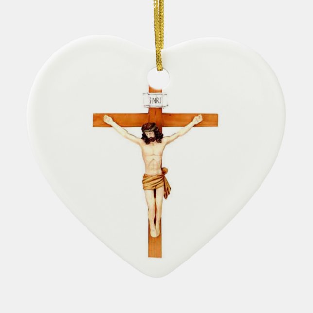 CRUCIFIX, CERAMIC ORNAMENT (Front)