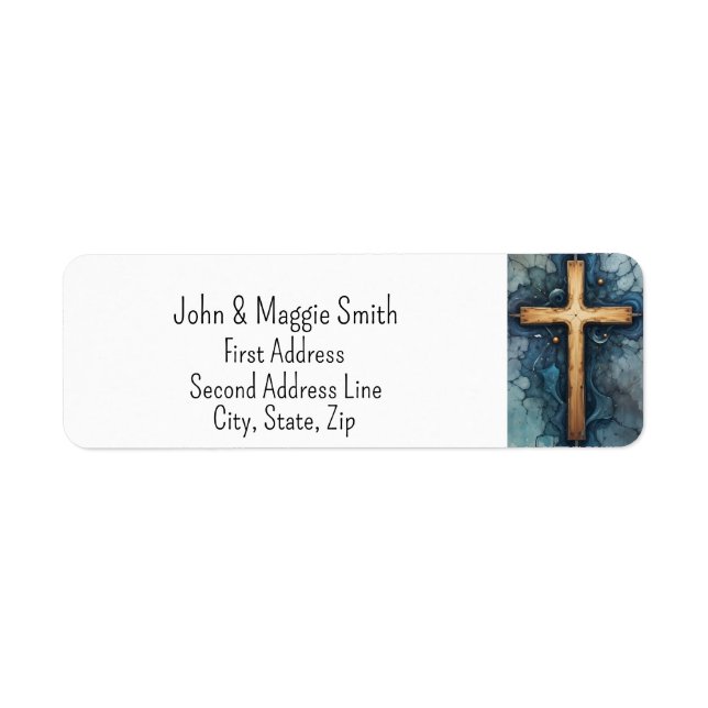Crucifix Cross Christian Church God Jesus Art Return Address Label (Front)