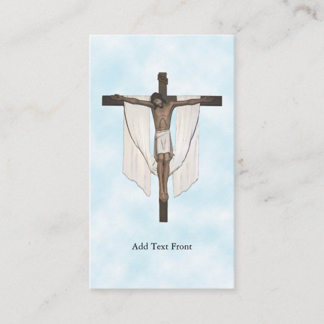 Crucifix Illustration Prayer Card (Front)