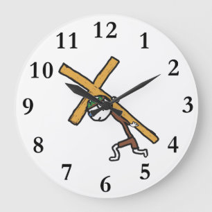 Crucifix Large Clock