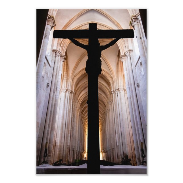 Crucifix with Jesus Christ. Gothic Alcobaca Abbey Photo Print (Front)