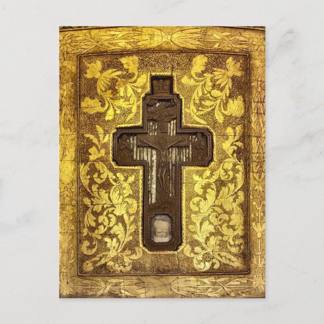 Crucifix with Relics of Saints Orthodox Icon Postcard (Front)