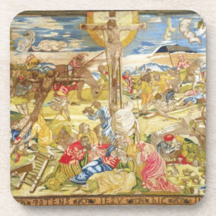 Crucifixion, 1609 (embroidery) coaster