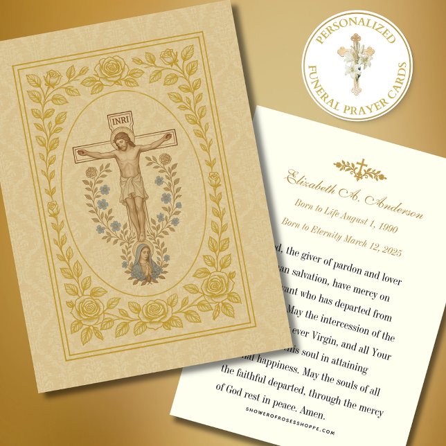 Crucifixion and Our Lady Funeral Prayer Card (Creator Uploaded)