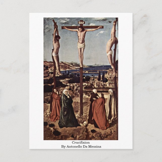 Crucifixion By Antonello Da Messina Postcard (Front)