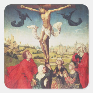 Crucifixion, c.1510 (oil on panel) square sticker