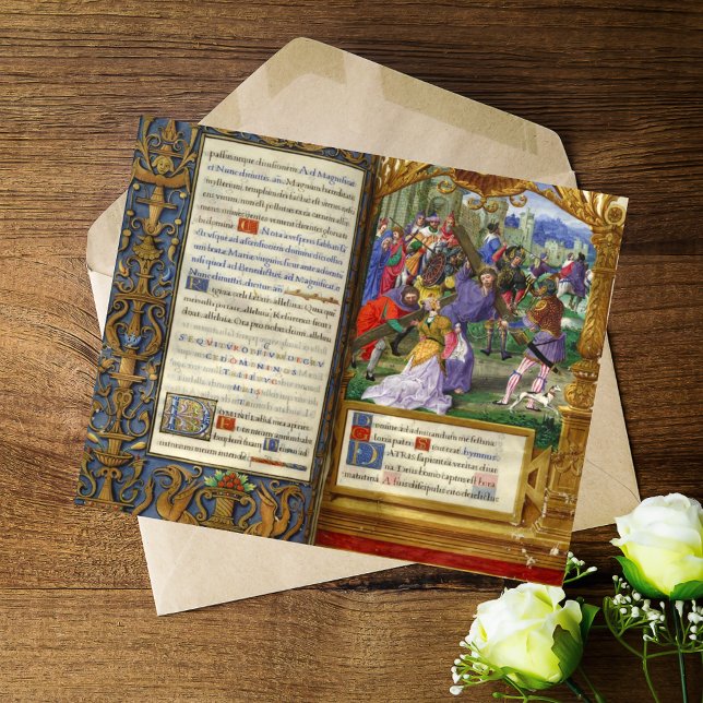 Crucifixion Calvary Cross Jesus Lent Easter Card (Way of the Cross Lent Renaissance Catholic Christian Card)