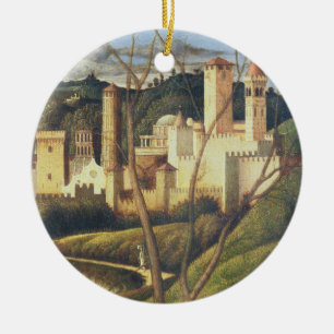 Crucifixion (detail of the background landscape sh ceramic ornament