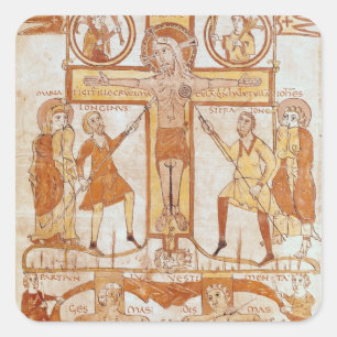 Crucifixion & Division of Clothes of the Square Sticker