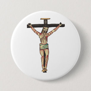 Crucifixion Jesus Christ Cross Watercolor art  7.5 Cm Round Badge