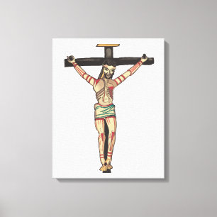 Crucifixion Jesus Christ Cross Watercolor art Canvas Print