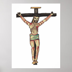 Crucifixion Jesus Christ Cross Watercolor art Poster