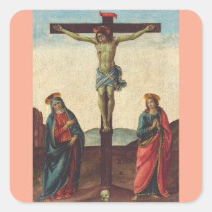 Crucifixion of Jesus by Cosimo Rosselli  Square Sticker