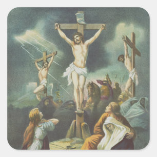 Crucifixion of Jesus Christ Square Sticker