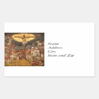 Crucifixion  Scene 1711 Rectangular Sticker