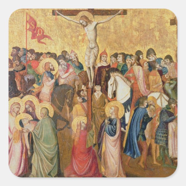 Crucifixion Square Sticker (Front)