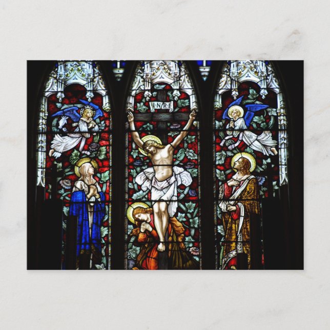 Crucifixion (Stained Glass) Postcard (Front)