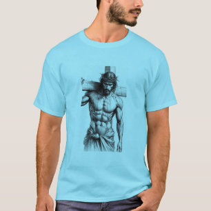 Crucifixion Strength – Jesus Carrying the Cross  T-Shirt