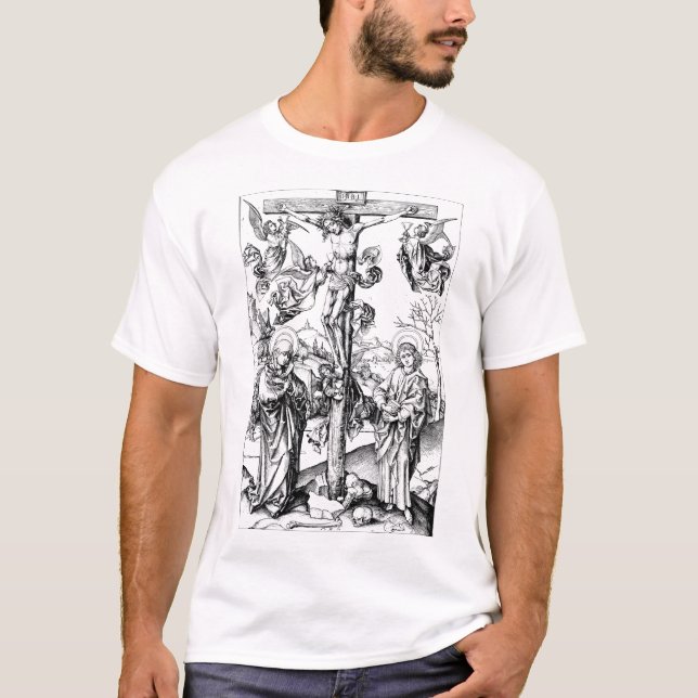 Crucifixion with Four Angels, mediaeval engraving T-Shirt (Front)
