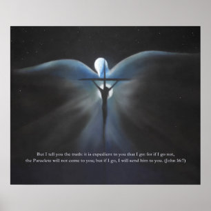 Crucifixion, with the Holy Spirit, with Scripture Poster