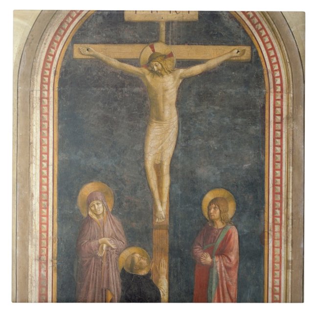 Crucifixion with the Virgin, SS. John the Evangeli Tile (Front)