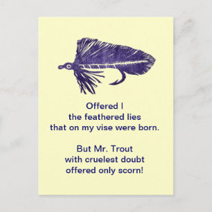 "Cruel Trout" Postcard "Purple Matuka"