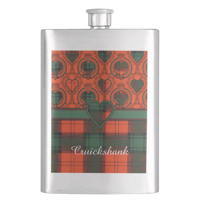 Cruickshank clan Plaid Scottish kilt tartan Hip Flask (Front)