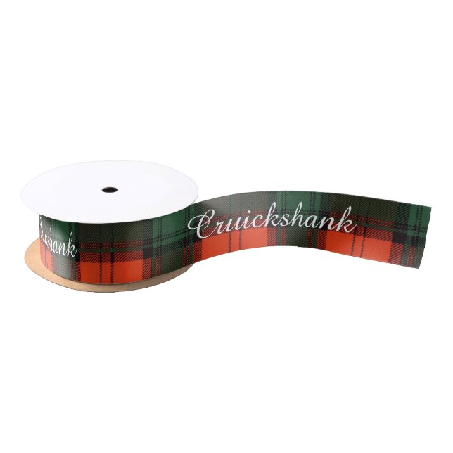 Cruickshank clan Plaid Scottish kilt tartan Satin Ribbon (Spool)