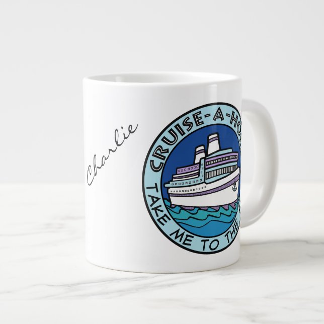 Cruise-A-Holic custom name mugs (Front Right)