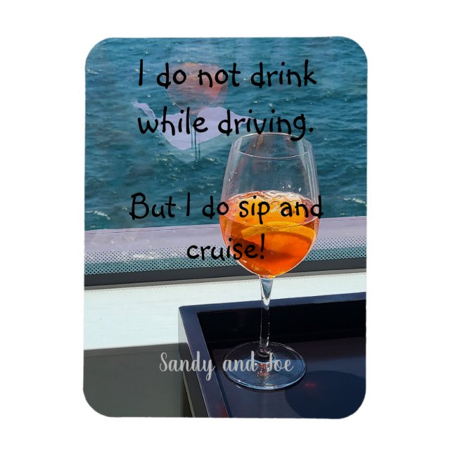Cruise and Sip Spritzer Cruise Door Magnet (Vertical)